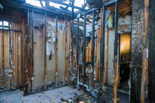 Professional Emergency Fire Damage Restoration technician working in Dayton, MN
